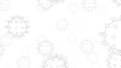 Coronavirus-cell-outline-in-motion-on-white-background