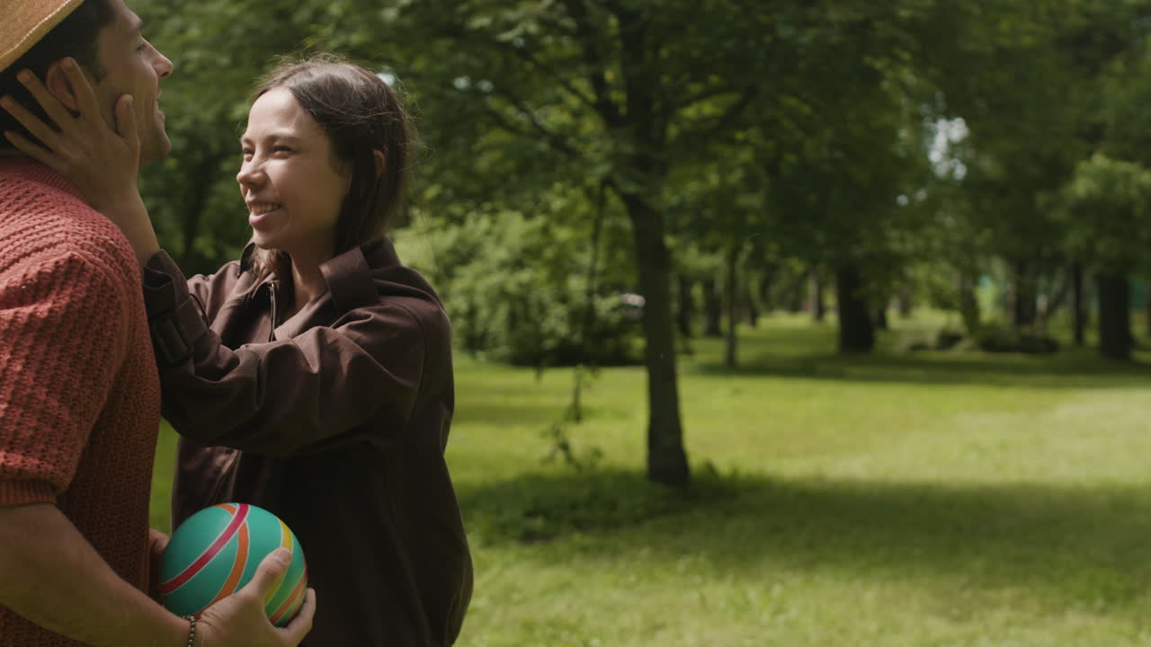 Couple playing in the park