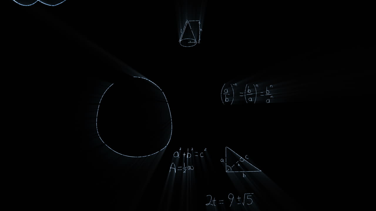 Math formulas on blackboard
