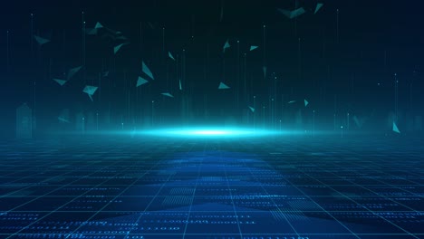 digital cyber big data flow particles bokeh neural network ai artificial intelligence cyber deep