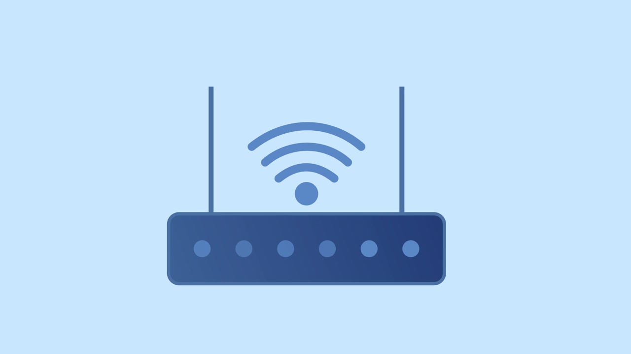 Icona animata di router Wi-Fi che mostra la potenza del segnale