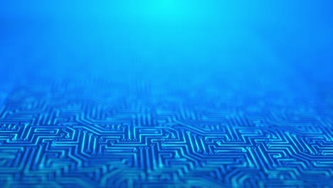 tabla de circuitos 4k con animación de fondo de bucle de flujo de datos de electrones en movimiento.