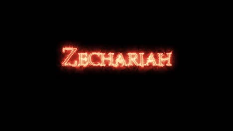 zechariah written with fire. loop