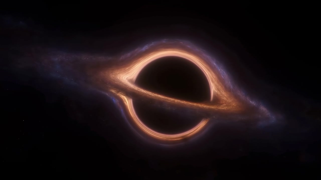 Rotating Black Hole With Glowing Accretion Disk, Gravitational Lensing And Deep Space Backdrop Ideal