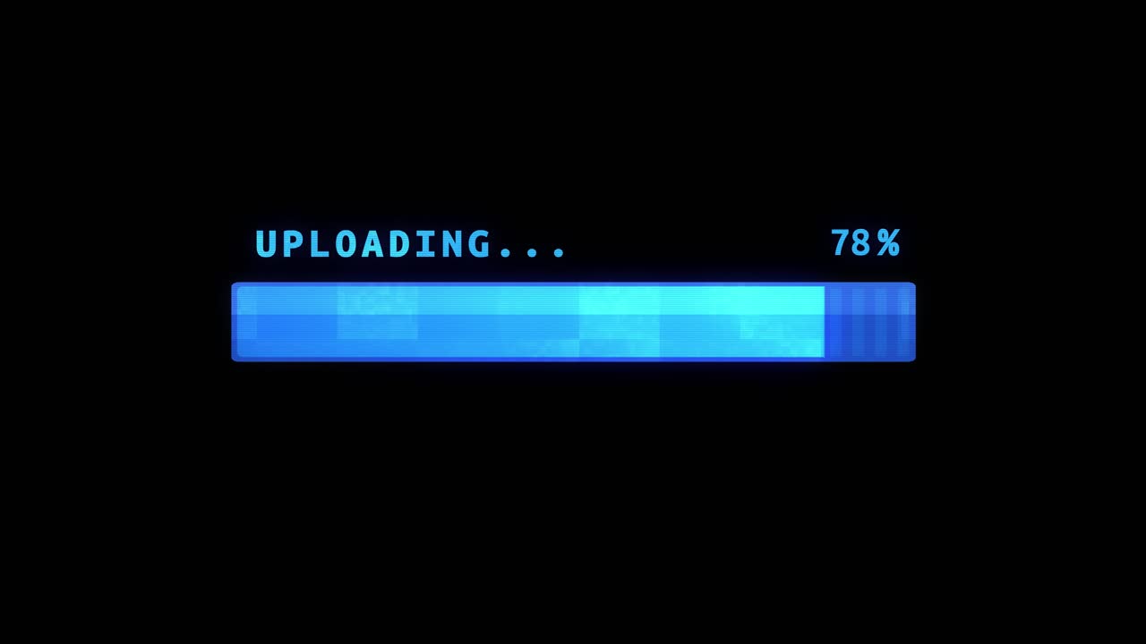 Animation of futuristic loading transfer upload progress loading bar loading transfer download on