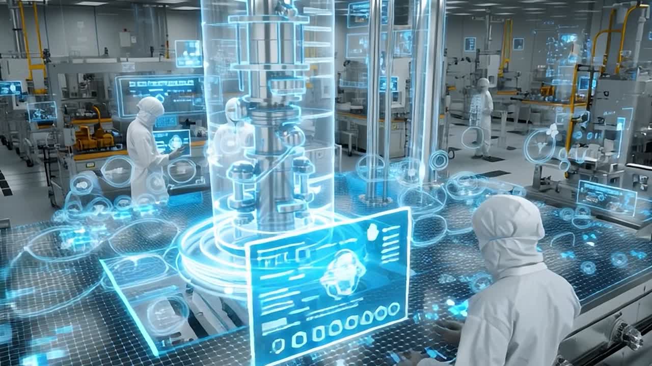 Advanced technology in a clean room laboratory focusing on innovation
