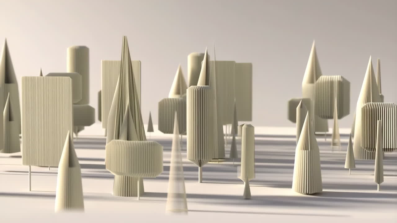 Abstract Geometric Paper Cityscape