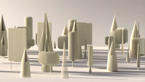 abstract geometric paper cityscape