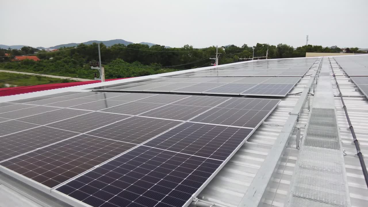 4k antena de techo solar del almacén, avión no tripulado