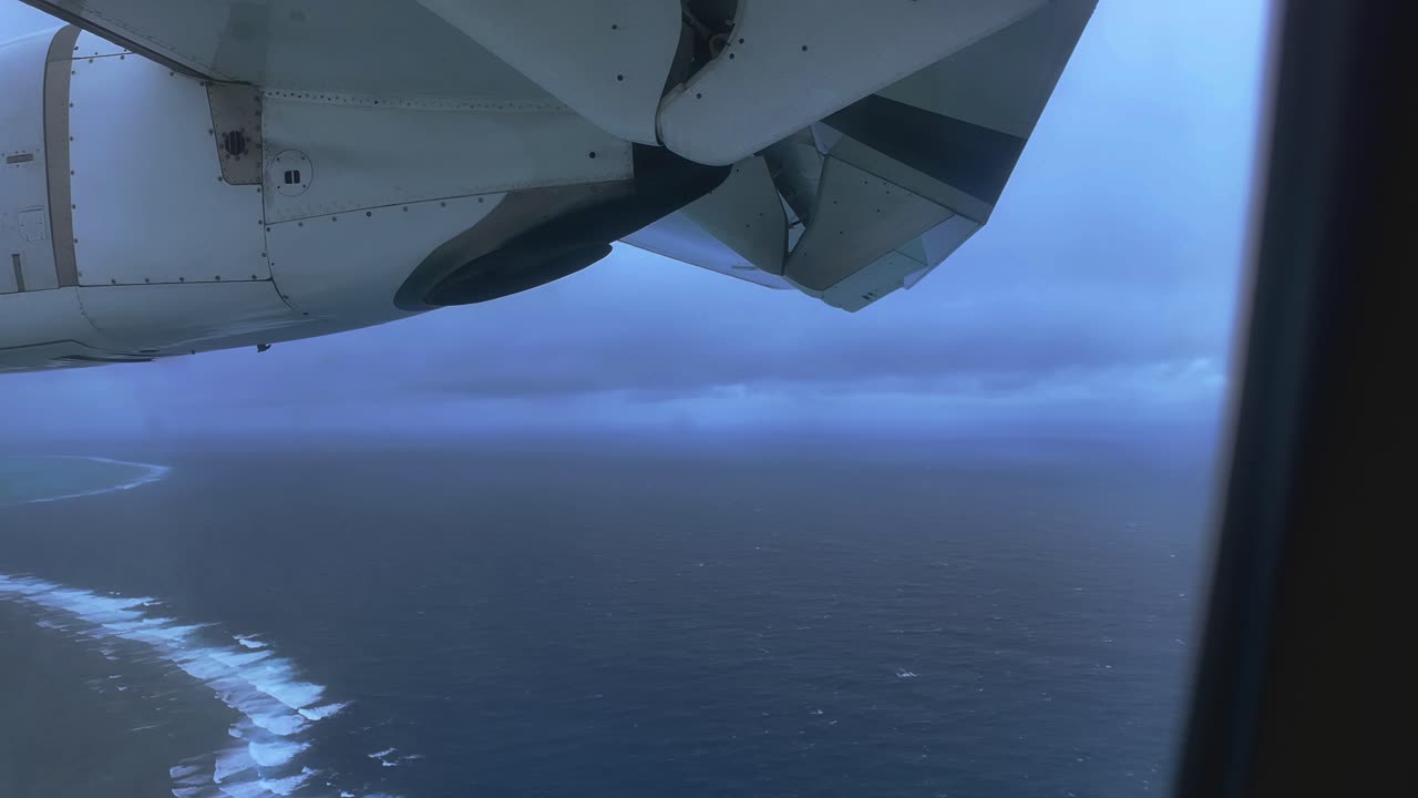 Aerial View of a Coastal Reef from an Airplane