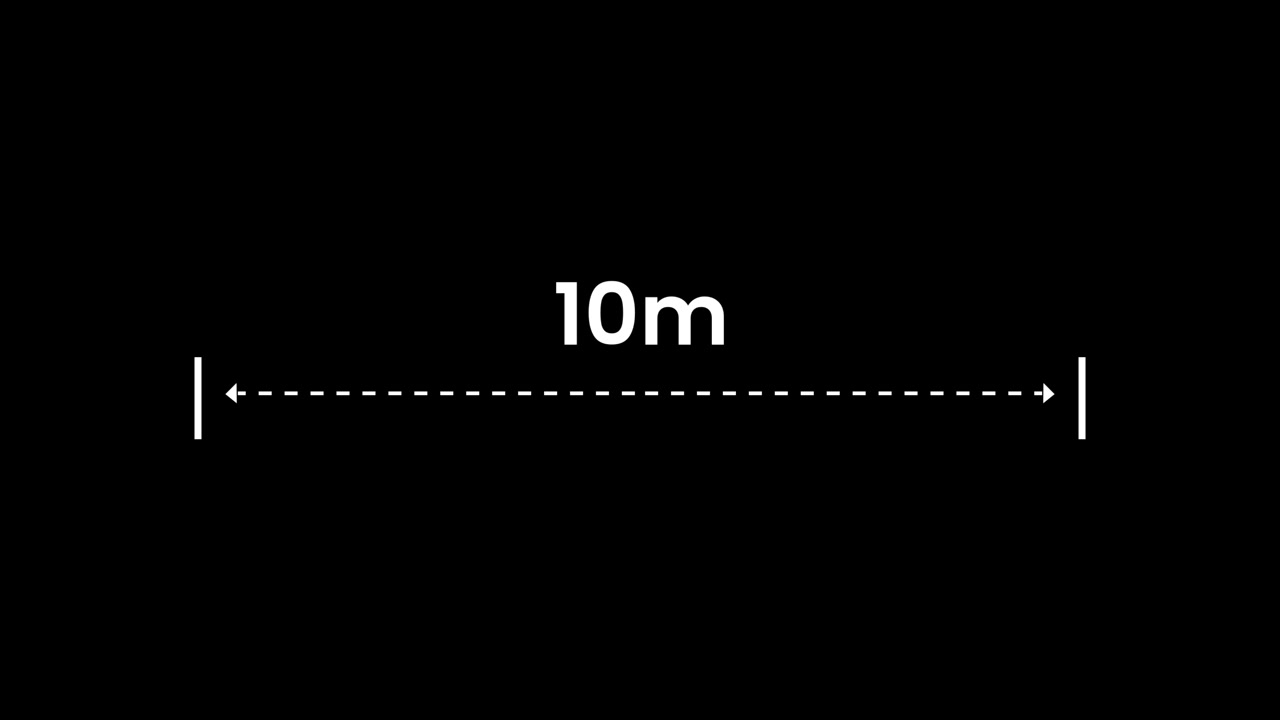 Diagramma di una distanza di 10 m