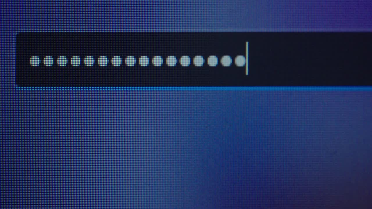 A display showing a password being entered, emphasizing password security