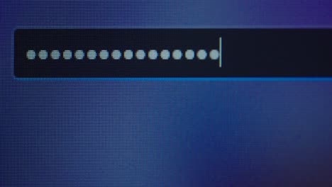 a display showing a password being entered, emphasizing password security