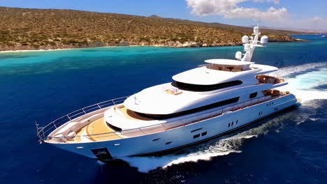 luxury yacht cruising in turquoise waters