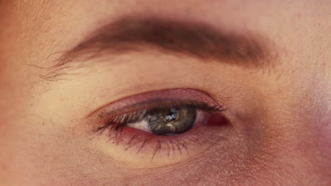 extreme close-up of caucasian woman's eye outdoor looking away. macro shot