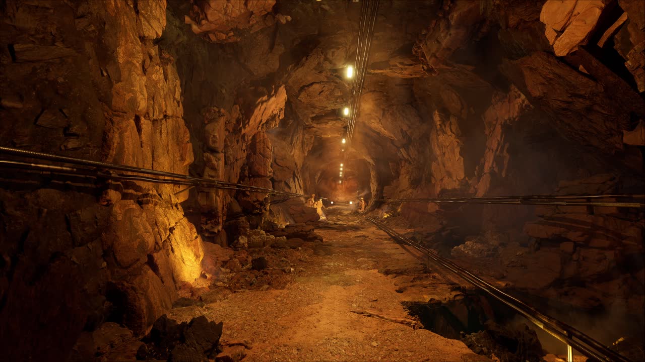 Underground Tunnel with Workers