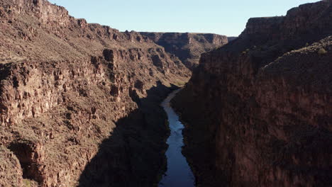 aerial view in rio grande gorge, taos, new mexico, usa