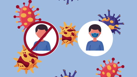 imagen que muestra la importancia de usar máscaras para evitar la propagación de virus