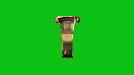 el bucle de reloj dorado gira sobre el fondo verde chromakey