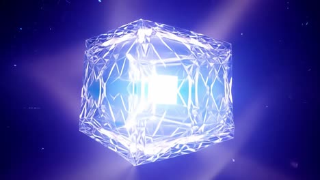 cubo 3d abstracto con luces brillantes