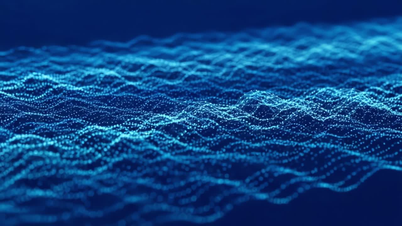 Abstract Visual Waveforms Representing Sound Data in Vibrant Blue Tones: A Stunning Display of Artistic Interpretation of Audio Frequencies and Patterns