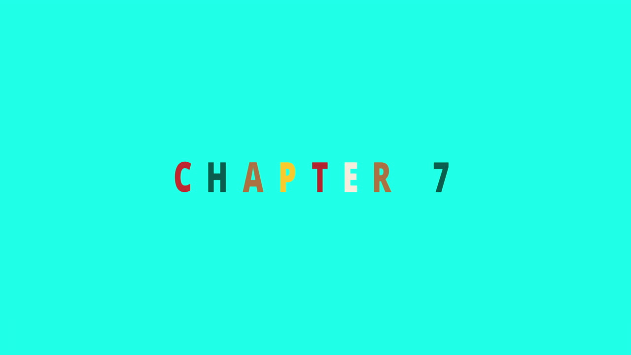 Chapter 7 - colorful Jumping Text effect with Christmas icons - Text Animation on cyan background