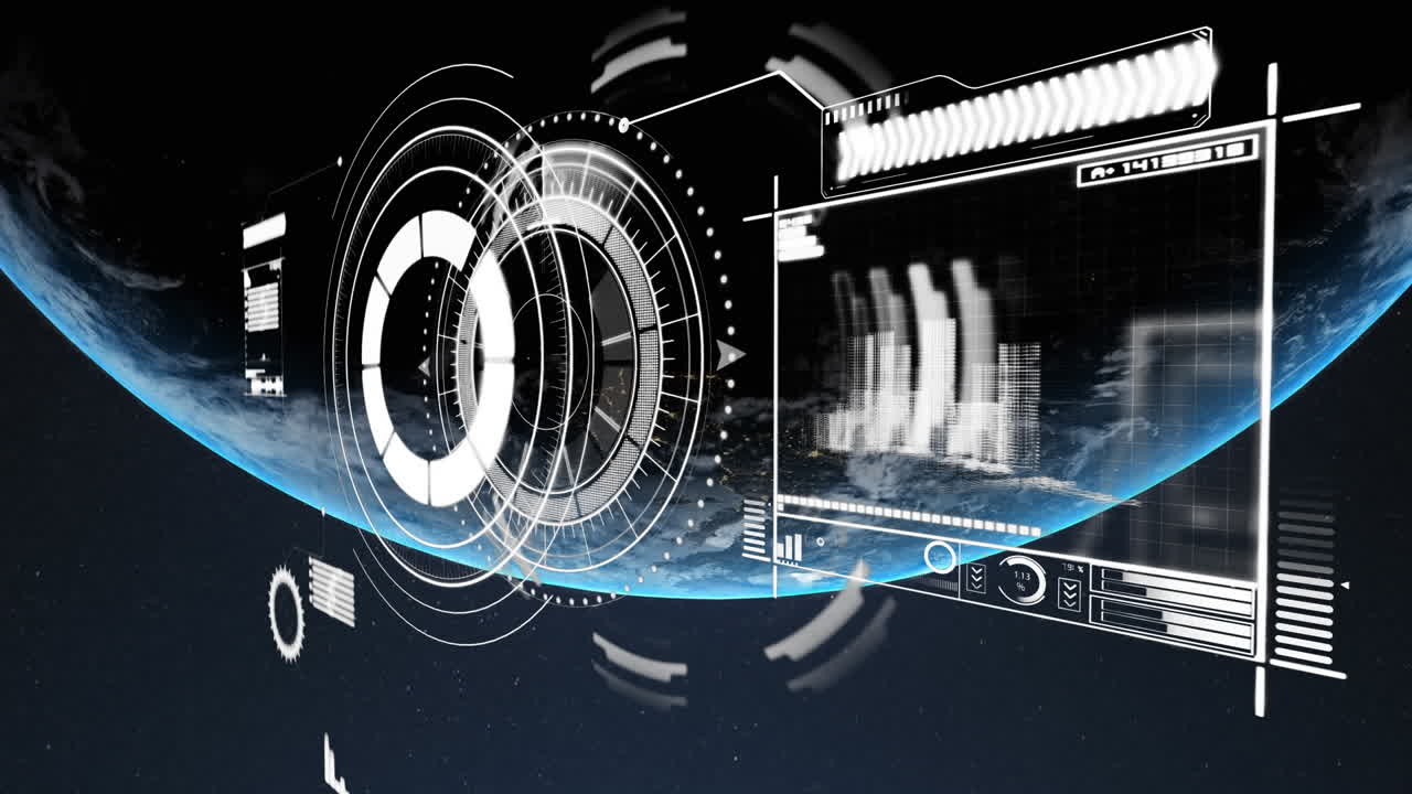 전 세계 디지털 인터페이스 데이터의 애니메이션
