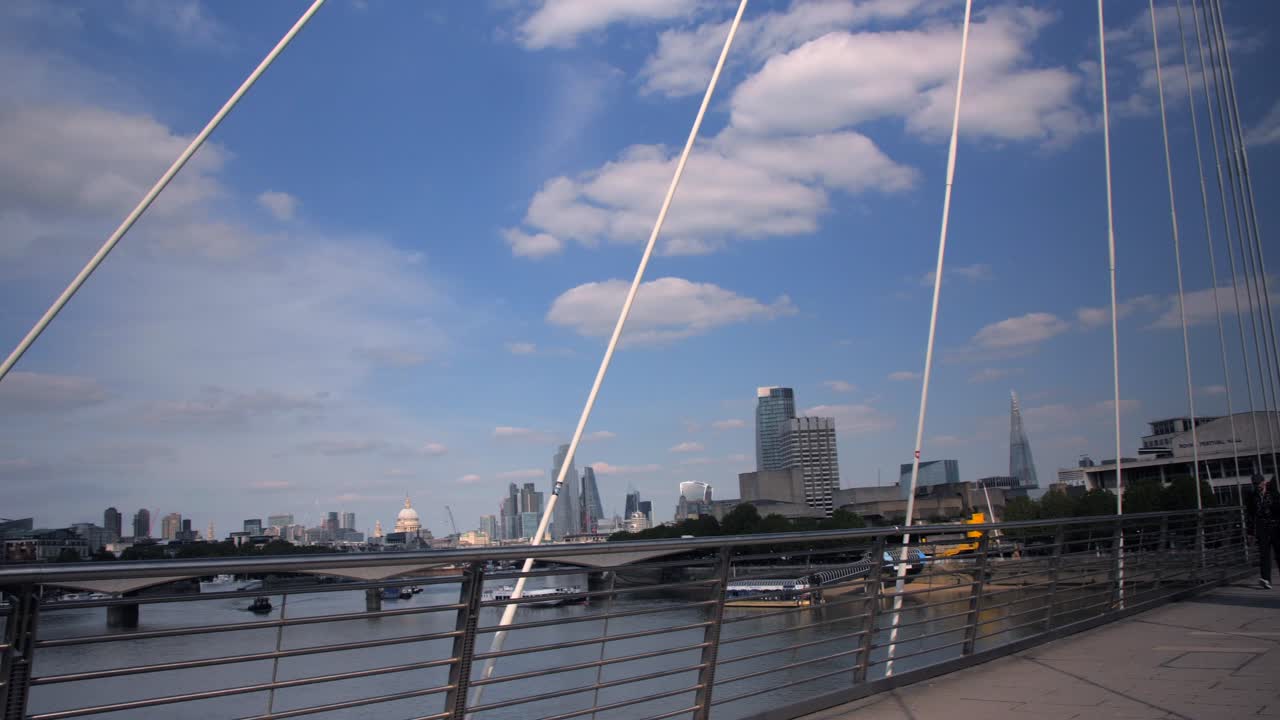 Empty Golden Jubilee bridge in London