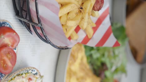 crispy fries with sausage