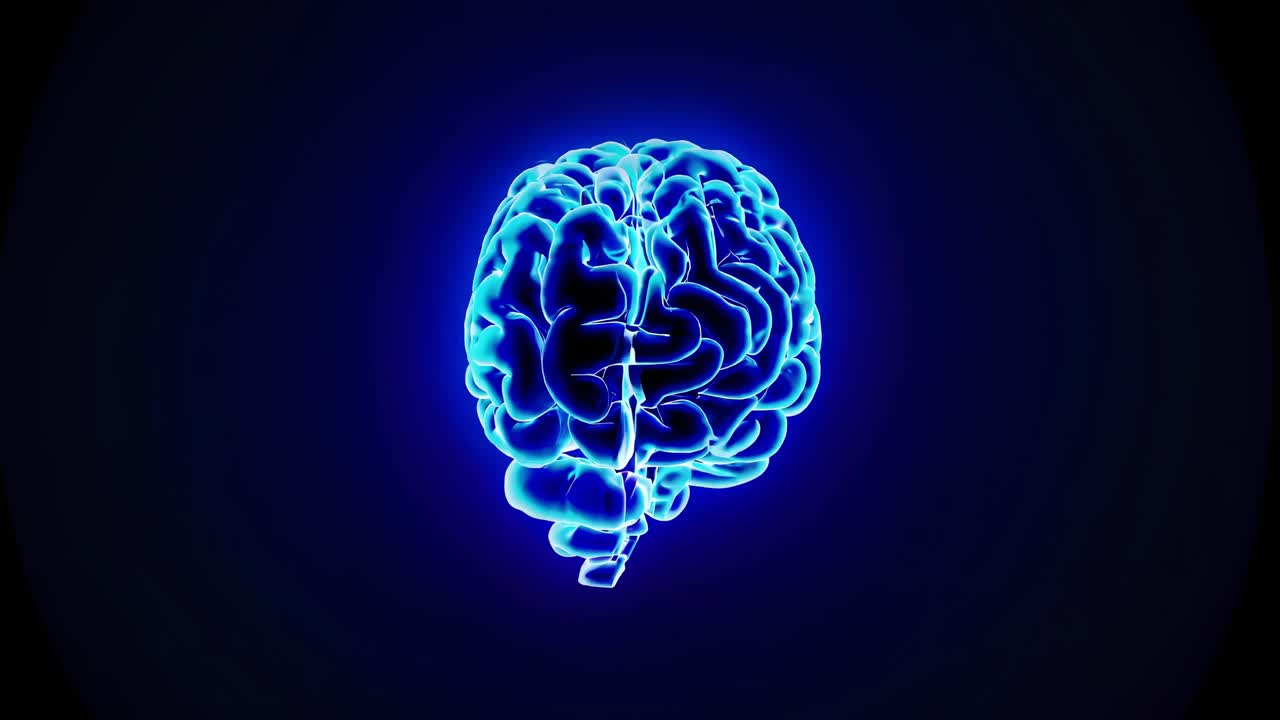 3D Rendered Glowing Human Brain
