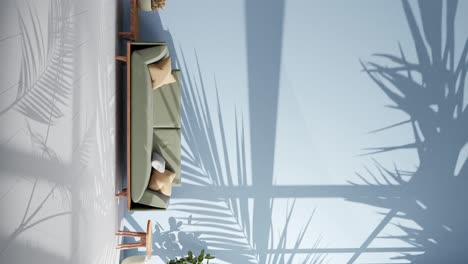 Vertical-Del-Diseño-Interior-Moderno-Apartamento-Sala-De-Estar-Con-Planta-Sombra-De-Hoja-De-árbol-En-La-Pared-De-Fondo-Animación-De-Renderizado-3d-Concepto-De-Hogar-Inteligente