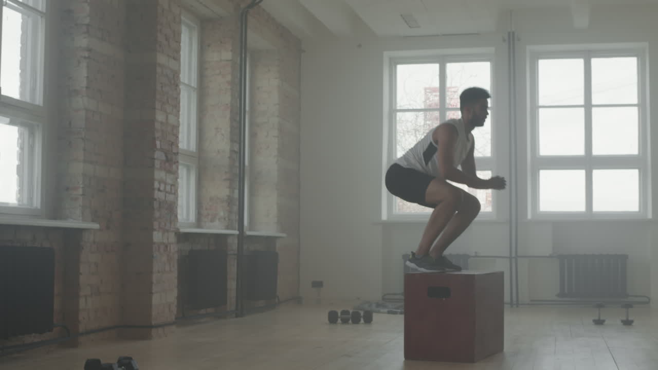 Black Sportsman Doing Endurance Exercises