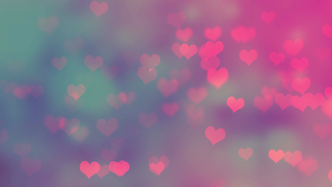 fondo de valentín abstracto con bokeh y corazones