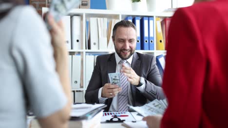 successful business team considers financial profit in office