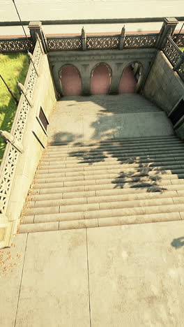 stone staircase leading to an archway entrance