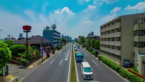 a timelapse of the traffic jam at the urban street in tokyo wide shot