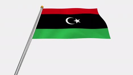 loop video of libya flag  fluttering in the wind, slow motion video of 4k , with alpha channel