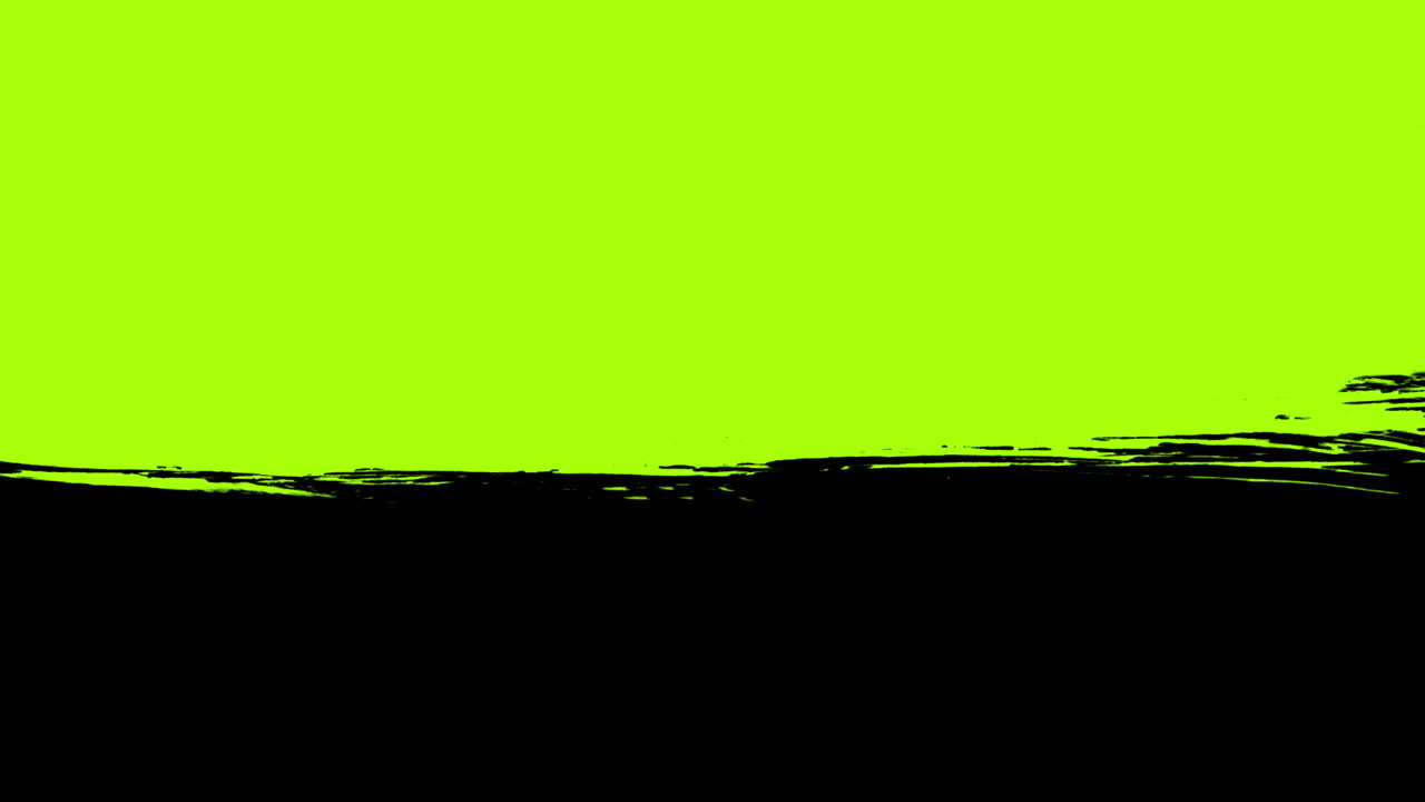 Transizione Animata con Pennellata Nera su Sfondo Verde