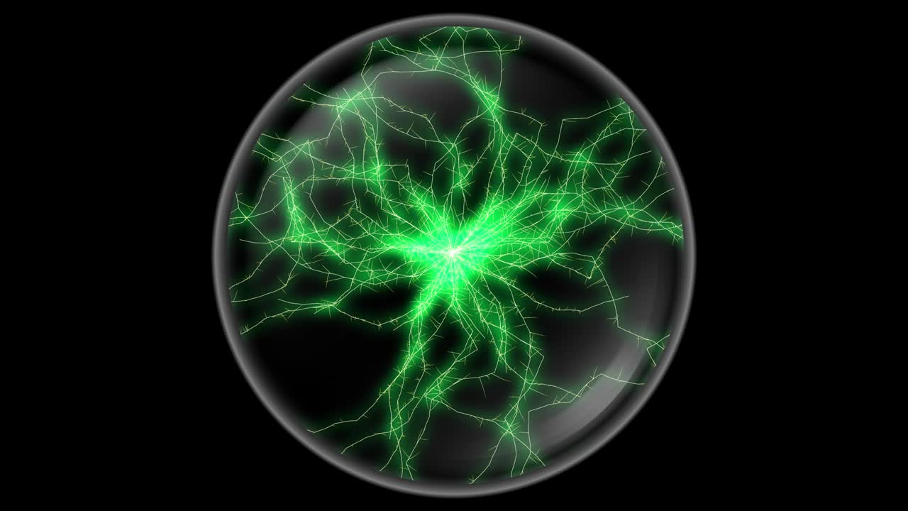bola de plasma que cambia de color contra un fondo negro