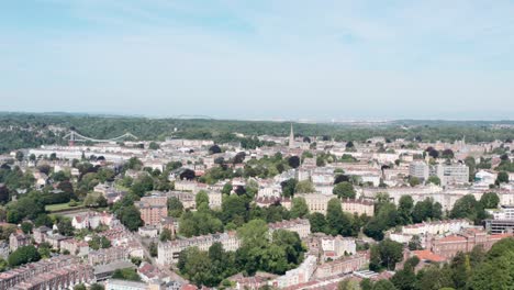 low drone shot over clifton bristol