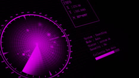 radar scanner search for enemy aircraft and ship. 3d view of radar scan over 4k resolution.