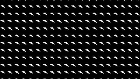 colección de aviones de papel hechos a mano. animación en bucle de un avión de papel blanco que fluye sobre un fondo negro. concepto de conexión de negocios. avión de origami volando.