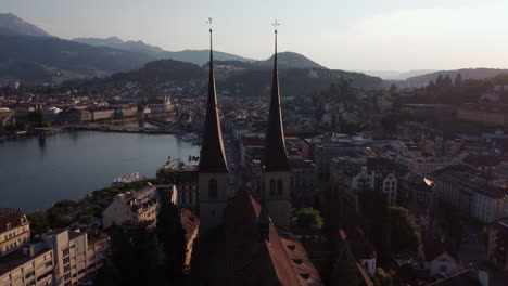 aerial overview of the catholic church hofkirche st