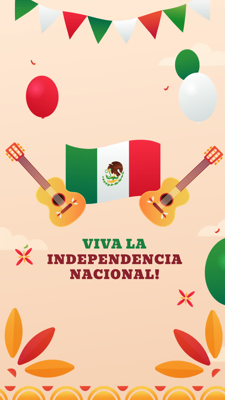 An animation of Gradient background for mexico independence day celebration