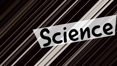 animation of science text over black background