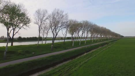 aerial: the agriculture landscape near the canal through walcheren