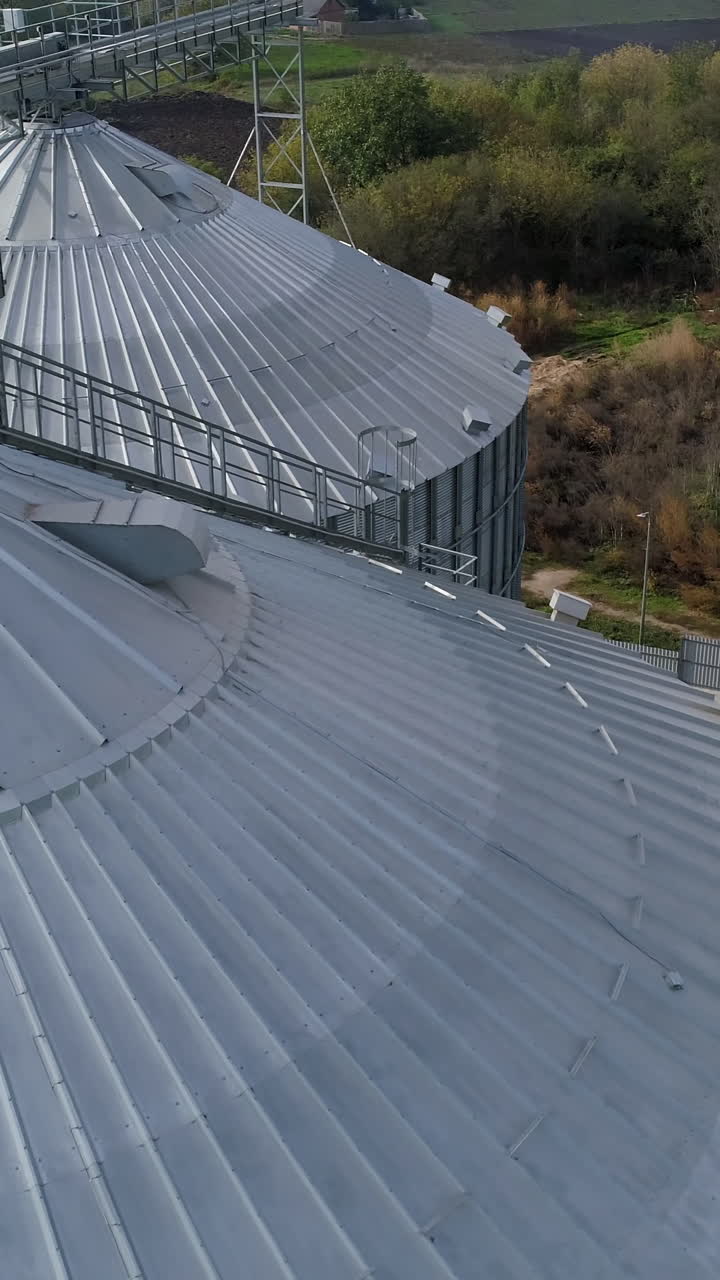 vista aérea de los silos de grano