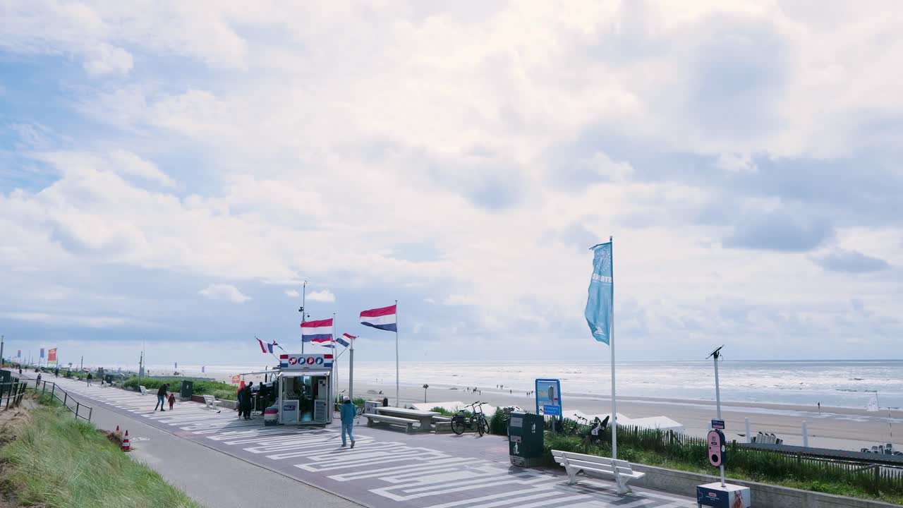Dutch Beach Scene on a Sunny Day