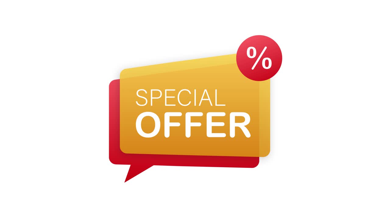 Offerta speciale in stile grunge di colore rosso. Etichetta sconto. Grafica in movimento.