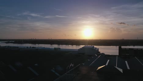 near the warehouse district in new orleans sunrise